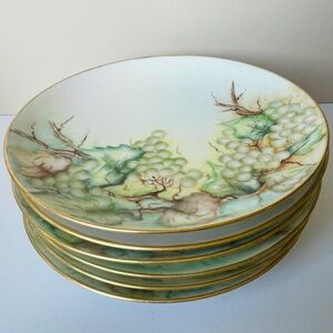 Haviland France Hand Painted Dessert Plates - Fruits